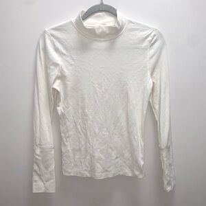 Free People Mock Neck Ribbed Top Size Large